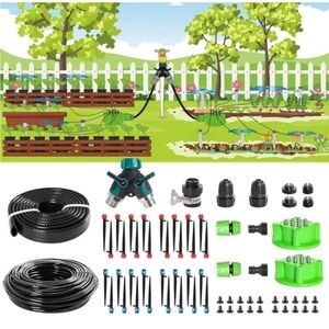 MIXC 2023 Newest Garden🪴Outdoor Drip Irrigation💦Kit w 12-Port Manifold,114FT